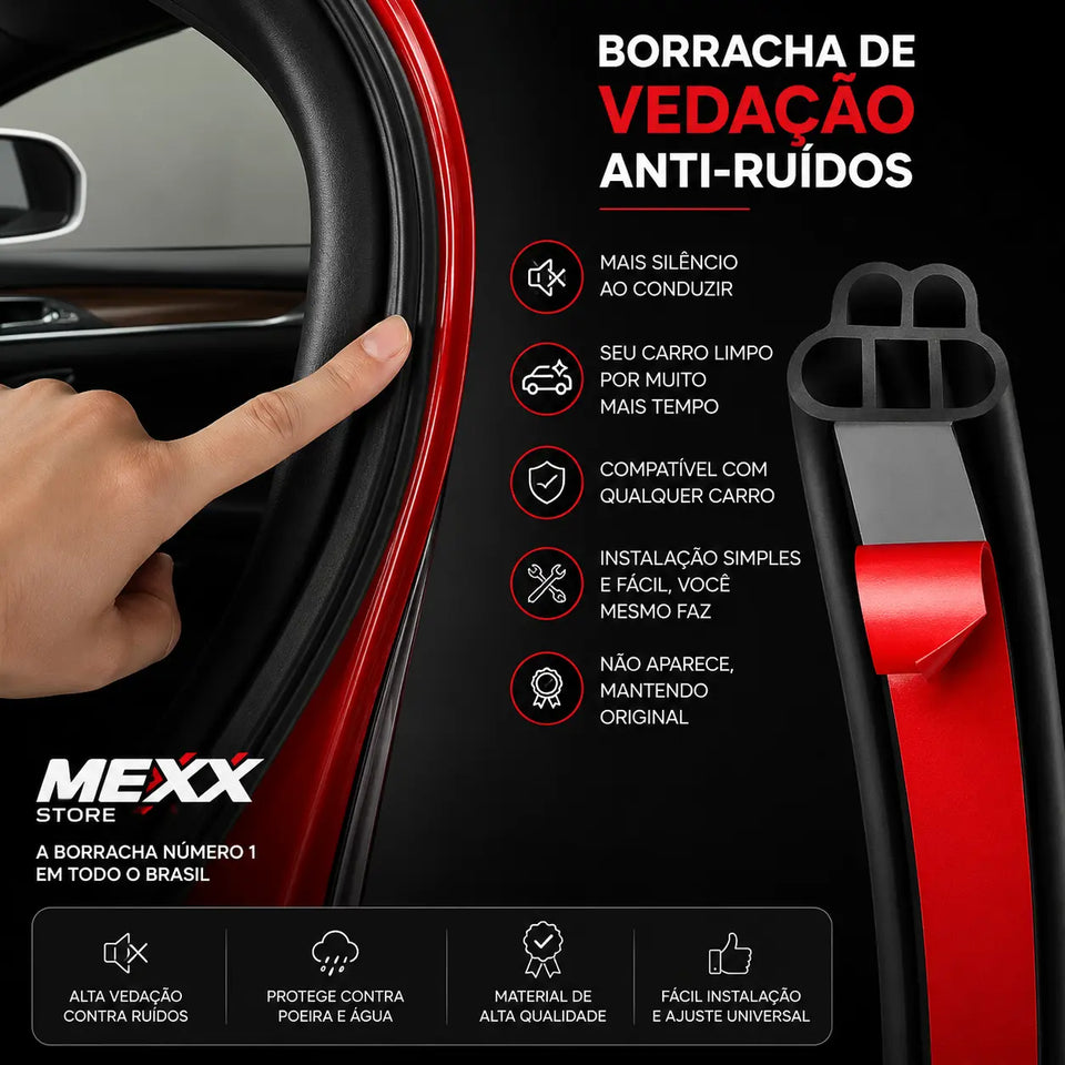 Borracha de Vedação Automotiva Anti-Ruído | Mais Silêncio e Conforto para Seu Carro