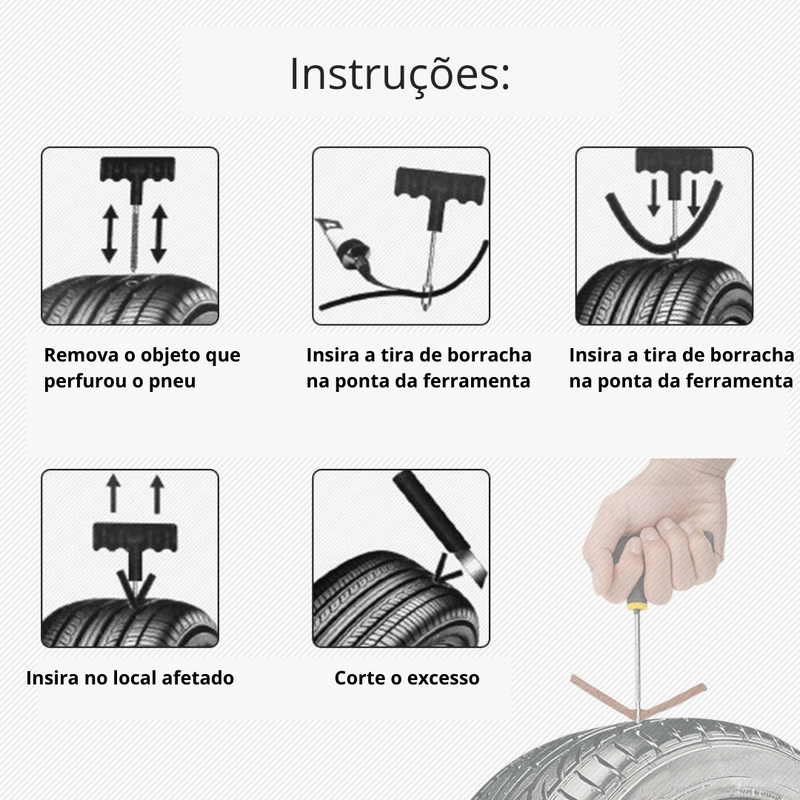 Kit de Reparo Rápido Para Pneus